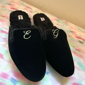 Birdies Black Velvet Slippers EG size 9